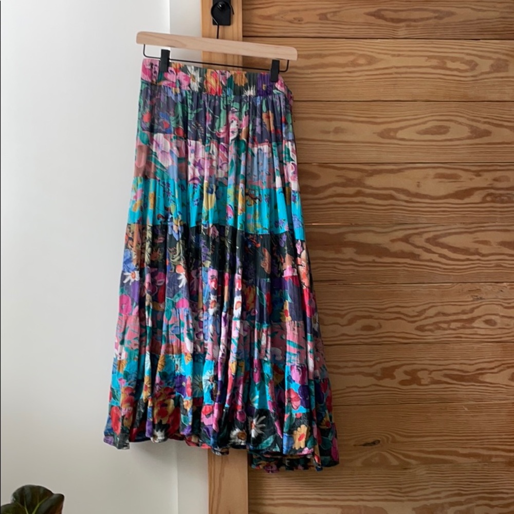 Vintage Boho floral maxi skirt